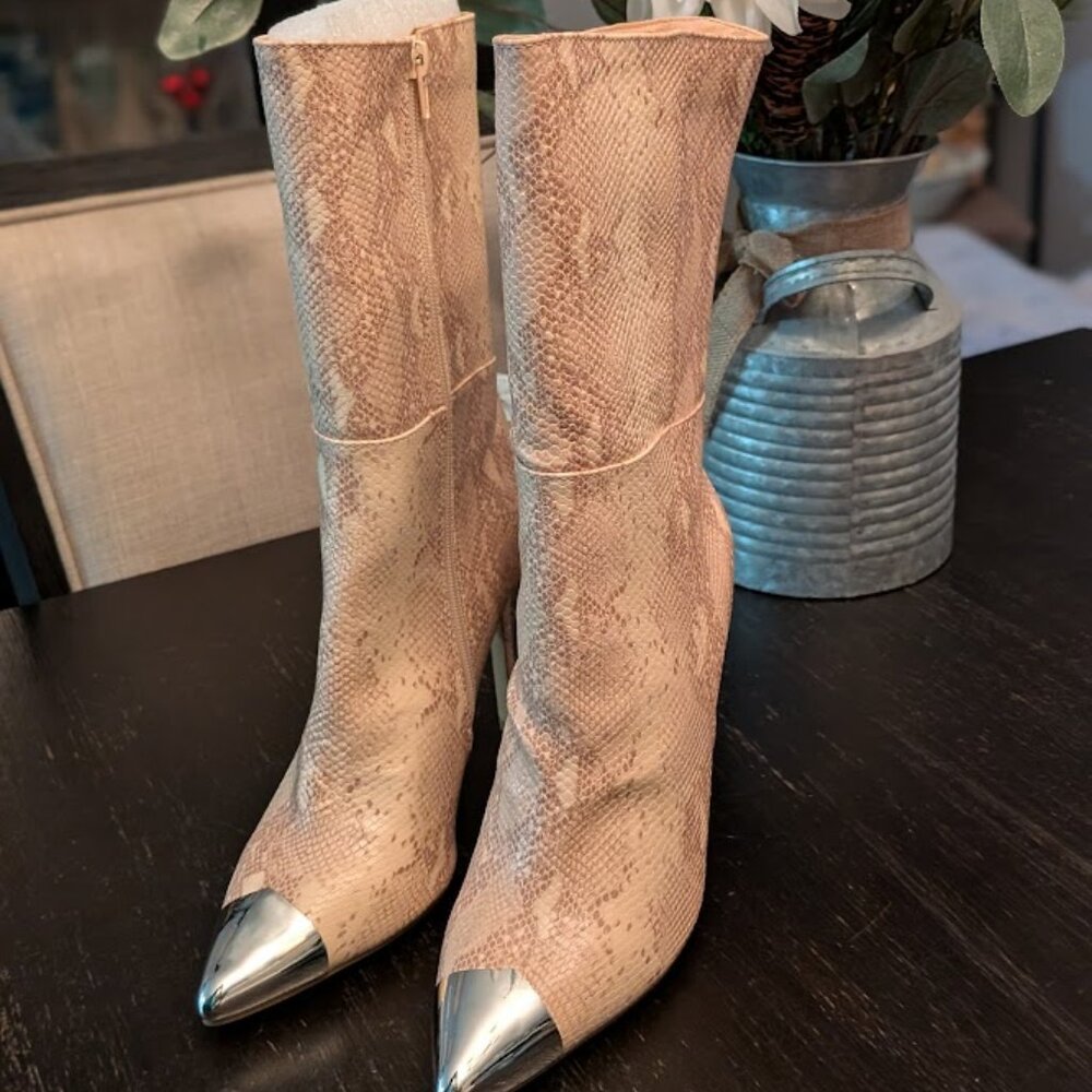 PUBLIC DESIRE- Snake Skin Heel Boots - Like New